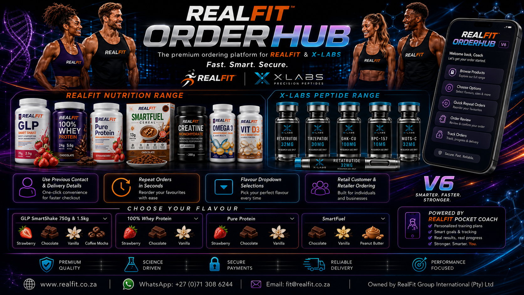 RealFit OrderHub premium catalogue hero